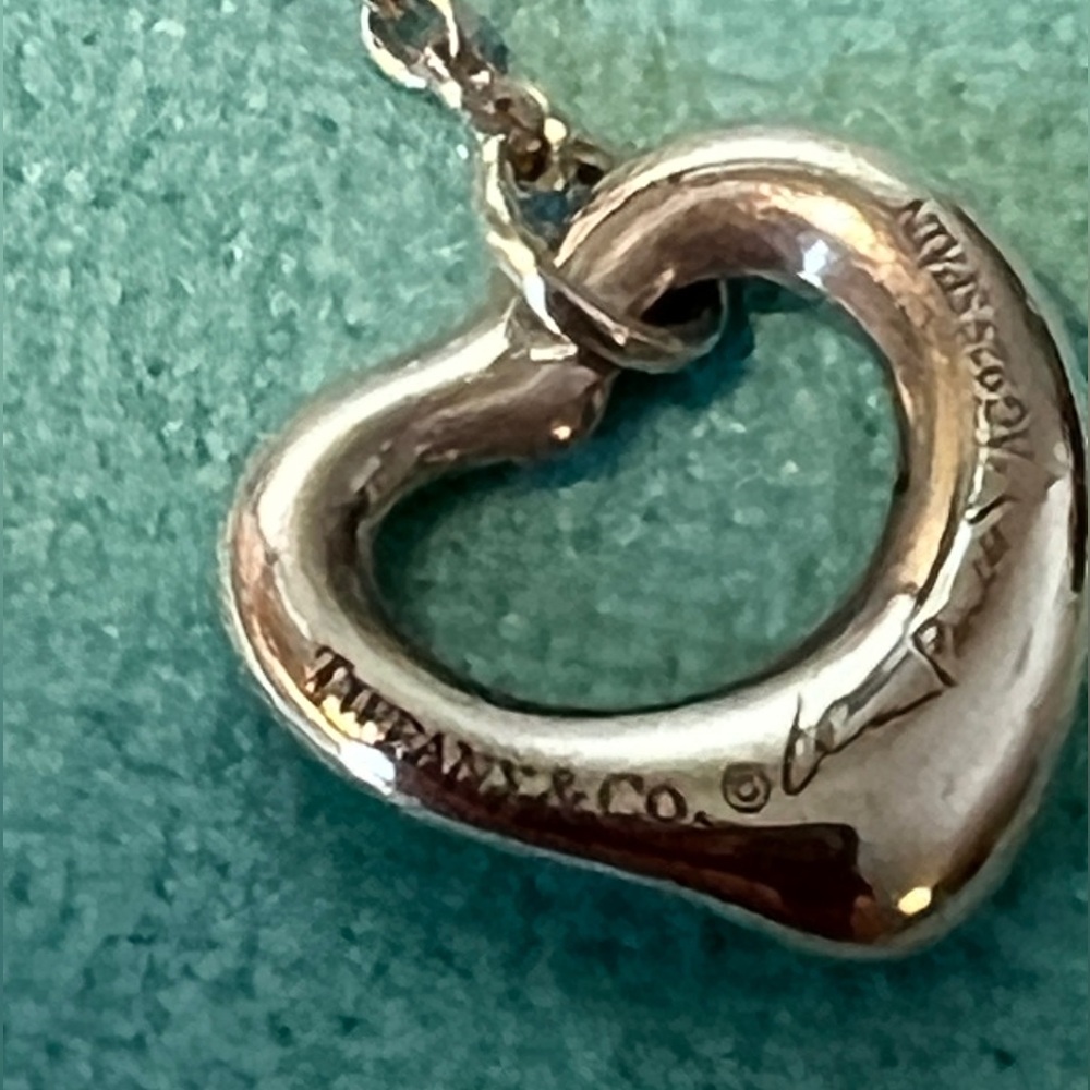 Tiffany & Co. Elsa Peretti Open Heart Drop Dangle Earrings Silver 925 (Single) - Picture 5 of 7